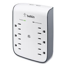 Belkin SurgePlus Wall Mount Charger 6 Outlet 2 USB 900J White/Black BSV602TT picture