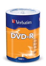 100 VERBATIM 16X DVD DVD-R 4.7GB Branded/ Logo Media Disc 96525 picture