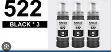 3PK Black 522 Ink Bottle Compatible WITH Epson T522 Fits  ET2720 ET4800 picture
