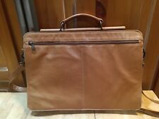 Genuine Columbian Leather Tan Brief Laptop Satchel Bag Made In Columbia picture