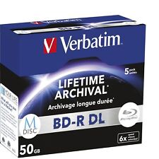 1 x 5 Verbatim M-Disc BD-R Blu-Ray 50 GB 6 X Speed, Jewel Case picture