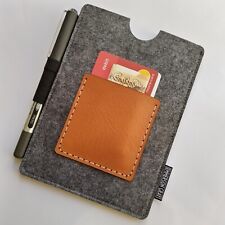 Felt sleeve compatible with Microsoft Surface Duo / Duo 2 with LEATHER pocket picture