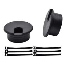 1-1/2 Inch 38mm Black Wire Grommets and Cable Ties Kit ABS Plastic Desk Hole ... picture