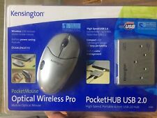 NOS New/Sealed* Kensington Optical Wireless USB Pro Mobile Pocket Mouse 72103 picture