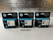 HP 64 Black Ink Cartridge Lot of 3 N9J90AN OEM NEW Genuine Sealed 2025 Date 6200 picture