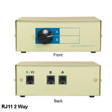 KNTK 2-Way RJ11 Data Transfer Switch Box Rotary for Phone Jack RJ-11 Fax Modem picture