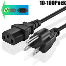 Lot Universal 3 Pin AC Power Cord US Plug 10 Amps Laptop Monitors Power Cable picture