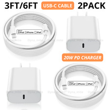 20W USB-C Power Adapter Fast Charger Cable For iPhone 13 12 11 Pro Max XR 8 iPad picture