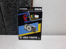 Casio Tape Cartridge Universal EZ Label 9mm 3/8inch  White Tape Black Ink 2 Pcs  picture