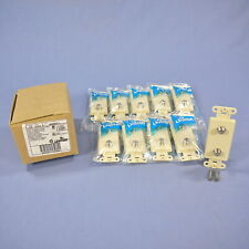 10 Leviton Ivory Decora DUAL CATV Coaxial Cable Jack Wall Plates Duplex 40682-I picture