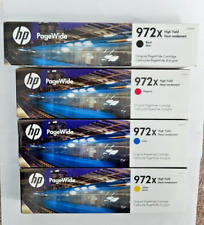 Set of 4 Genuine HP 972X Black Magenta Cyan Yellow  Date: 2021 picture