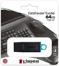 Kingston 64GB DataTraveler Exodia USB Flash Drive USB 3.2 Gen 1, Protective Cap picture