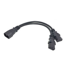 Cablecy Single C14 to Dual 5-15R Short Power Y Type Splitter Adapter Cable 250V picture