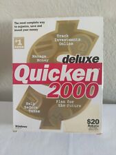 Vintage Quicken Deluxe 2000 For Windows 95/98/NT NEW SEALED Retail Box picture