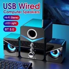 Mini RGB LED USB Wired/Wireless Bluetooth Computer Speakers Stereo 9D Bass Sound picture