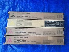 NEW Lot of 4, Ricoh SP-C830DNA Black/Yellow/2 Magenta Toner Cartridges picture