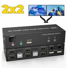 HDMI KVM Switch Dual Monitor 4K@60Hz USB KVM Switcher 2 Port for 2 Computers  picture