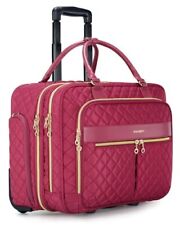  Rolling Laptop Bag Women, Rolling Briefcase for Women, 17.3 Inch with Red picture