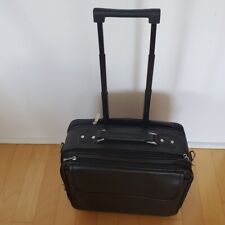 Fellowes Leather Travel Bag, on wheels, w/retractable push button handle picture
