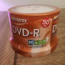 Vintage Memorex DVD-R 50 Pack 16X 4.7GB 120 Min Brand New Unused- Factory Sealed picture