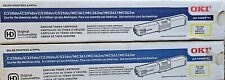Lot of two (2) OKI Data Yellow Toner OEM Cartridges 44469701 NEW,  picture
