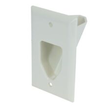 1-Gang Recessed Low Voltage Cable Wall Plate - White  PID 3997 picture