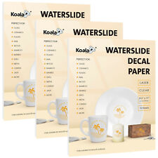 Koala Premium Laser CLEAR Waterslide Decal Paper 8.5x11 Water Slide 30 Sheets picture