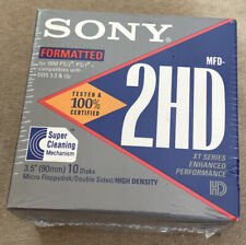 SONY MFD-2HD PS/2 PS/1 IBM Formatted 1.44 MB 3.5'' 10 Disks Diskettes New Sealed picture