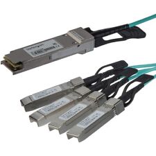 StarTech Cisco Compatible QSFP+ to 4x SFP+ 9.8ft Breakout Cable QSFP4X10GAO3 picture