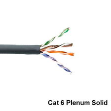 Kentek Gray 1000' Plenum CMP Solid Ethernet Bulk Cable 23AWG 600MHz Pure Copper picture