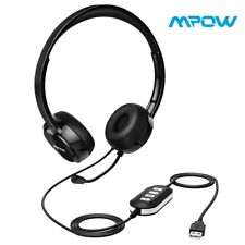 Mpow USB Noise Cancelling Microphone Computer PC Headset Headphones Call Centrer picture