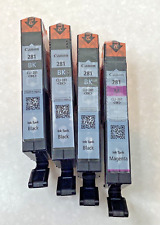 4 Lot Genuine Canon CLI 281 Ink Cartridges Black (3) Magenta (1) Just Purchased picture