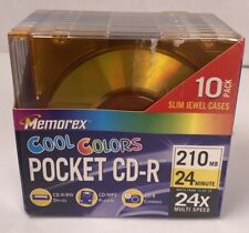 MEMOREX ~ COOL COLORS ~ POCKET CD-R ~ 210 MB ~ 24 MIN ~ 24X SPEED ~ 10 PACK picture