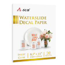 A-SUB Waterslide Decal Paper Inkjet Clear 8.5x11  Water Slide Transfer 20 Sheets picture