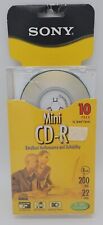 Sony Mini CD-R Blank Discs Pack of 10 in Jewel Cases 200MB 22 Min 8cm NEW SEALED picture