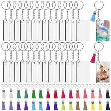 Sublimation Keychain Blanks Bulk Set 120Pcs with Rings & Tassels for Crafting picture