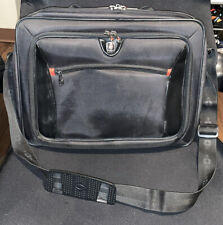 SwissGear Wenger Mainframe Laptop Briefcase Padded Black Messenger Bag picture
