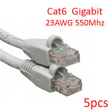 5pcs 1Ft Cat6 RJ45 8P8C 23AWG 550Mhz Gigabit LAN Ethernet Network Patch Cable picture