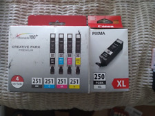 5 pk Canon PGI-250XL Black and CLI-251 B/C/M/Y Color Ink Cartridges no box picture