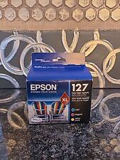 Epson 127XL Cyan Magenta  Yellow 3-Pack Ink Cartridges T127520 Genuine Exp 02/22 picture