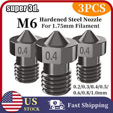 3 Pcs V6 Nozzle 3D Printer Parts Hardened Steel Nozzle M6 Thread Seven Sizes picture