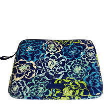 Vera Bradley Floral Quilted Tablet Case 14”x11” Katalina Blues Lime Green White picture