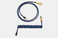 DROP Mechcables Blue Samurai Custom Coiled Aviator USB Mechanical Keyboard Cable picture