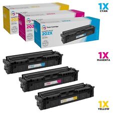 LD Compatible Replacement for HP 202X / 202A HY Toners: Cyan Magenta Yellow 3PK picture
