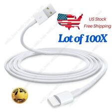 100Pack Fast Charger Cable Heavy Duty USB Lot Cord For iPhone 14 13 12 11 X XR 8 picture