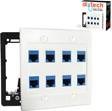 Ethernet Wall Plate - 8 Port RJ45 Cat6 Ethernet Wall Outlet, Female to Female in picture