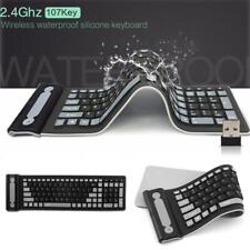 New Wireless Keyboard Foldable Silicone 2.4G USB Flexible Waterproof Slim For PC picture