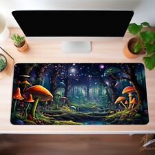 Bioluminescent Flora Deskmat - Aesthetic Realistic Image, Mushroom Desk Pad picture