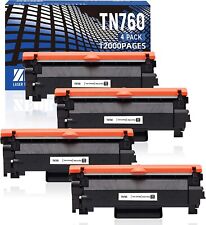 PREMIUM COMPATIBLE BROTHER TN-760 (TN760) BLACK LASER TONER CARTRIDGE PACK OF 4 picture