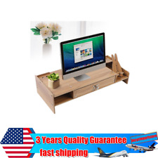 Wood Monitor Riser with Drawer Computer/Laptop/PC Stand for Desk Organizer picture
